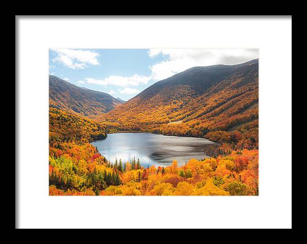 Franconia Notch In Fall Artist Bluff - Framed Print