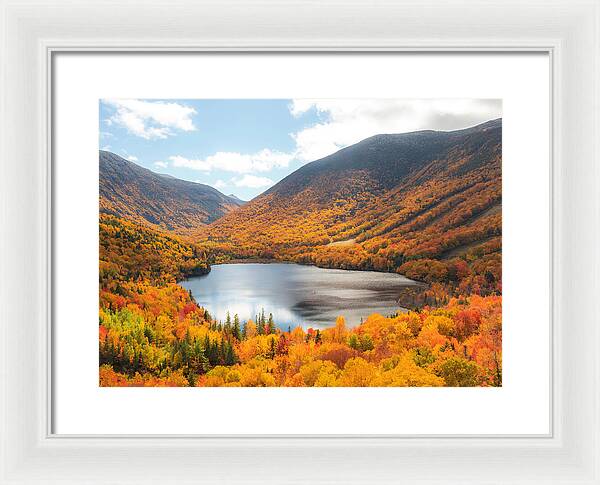 Franconia Notch In Fall Artist Bluff - Framed Print