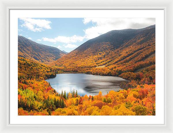 Franconia Notch In Fall Artist Bluff - Framed Print