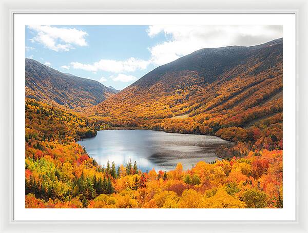 Franconia Notch In Fall Artist Bluff - Framed Print