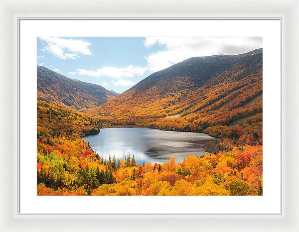 Franconia Notch In Fall Artist Bluff - Framed Print