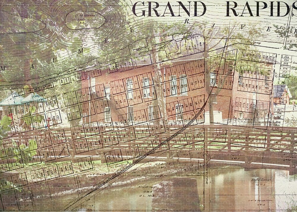 Grand Rapids Ohio Bridge And Map - Puzzle