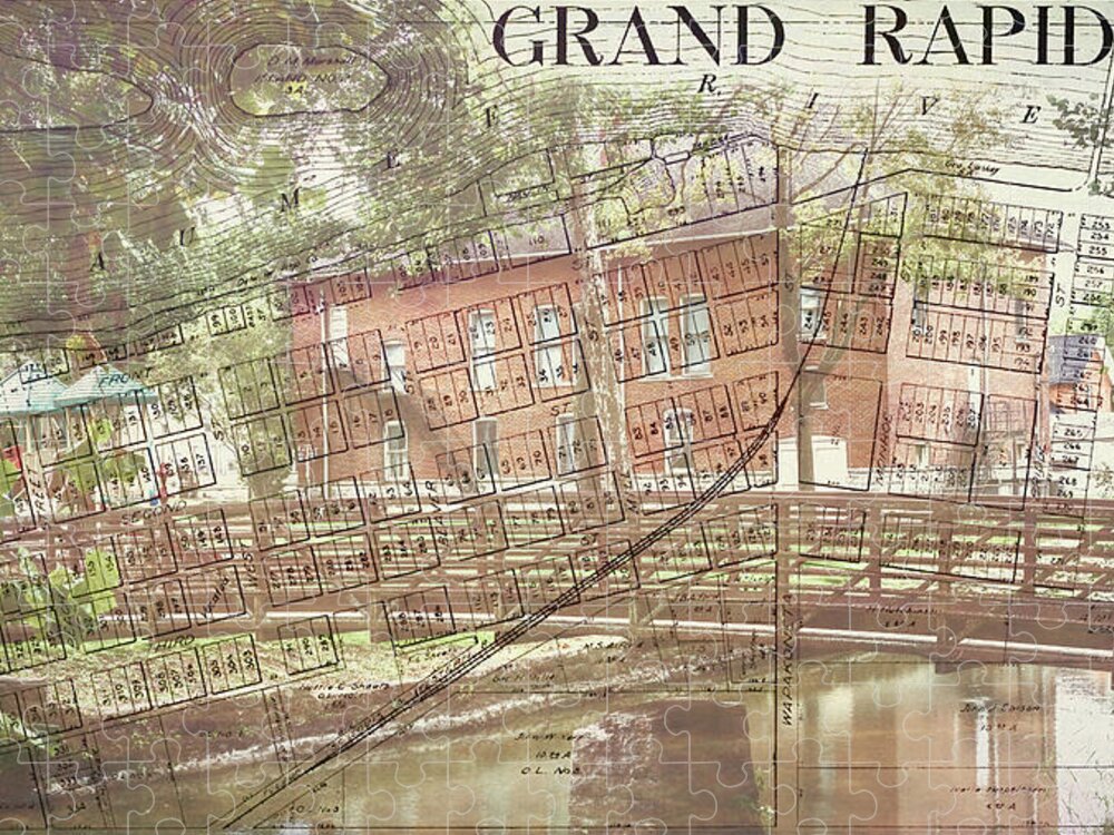 Grand Rapids Ohio Bridge And Map - Puzzle