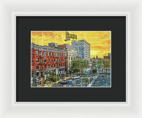 Lima Ohio Retro Map View - Framed Print