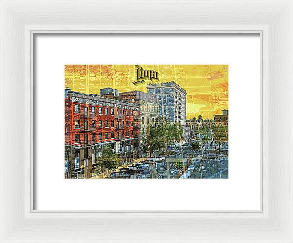 Lima Ohio Retro Map View - Framed Print