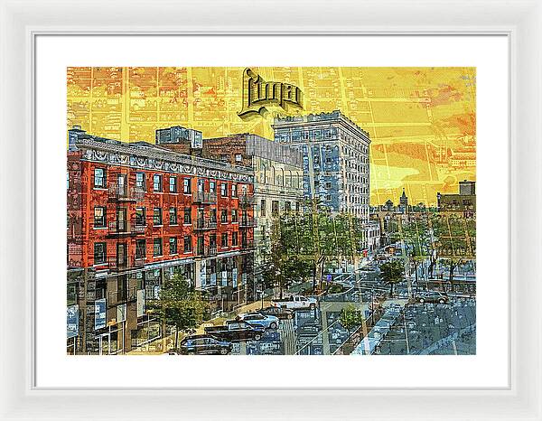 Lima Ohio Retro Map View - Framed Print