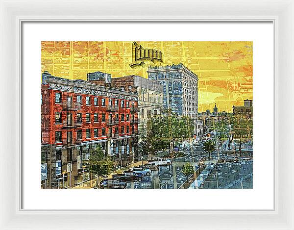 Lima Ohio Retro Map View - Framed Print