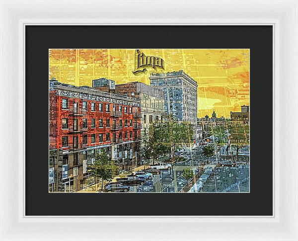 Lima Ohio Retro Map View - Framed Print