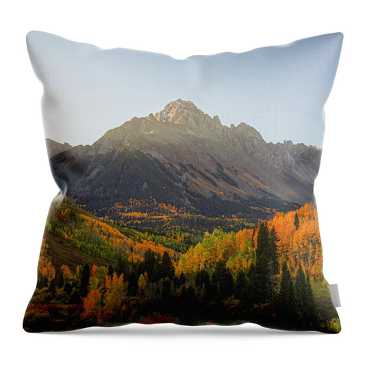 Sneffels Range Fall Morning - Throw Pillow