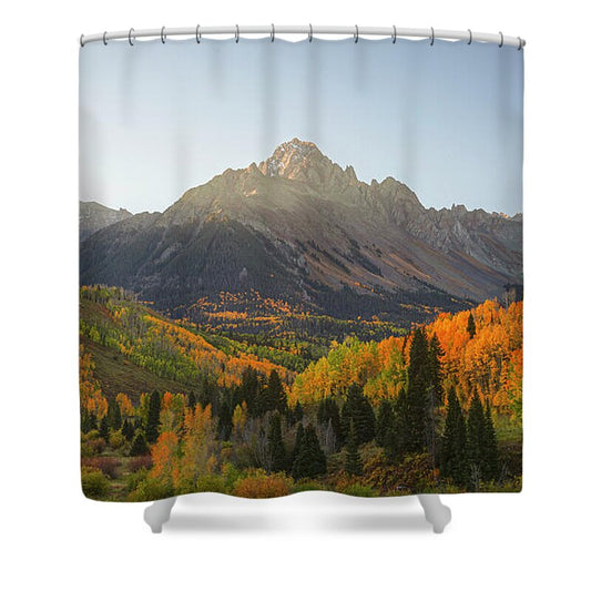 Sneffels Range Fall Morning - Shower Curtain