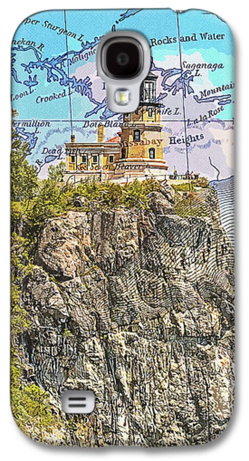 Split Rock Lighthouse And Map - Phone Case