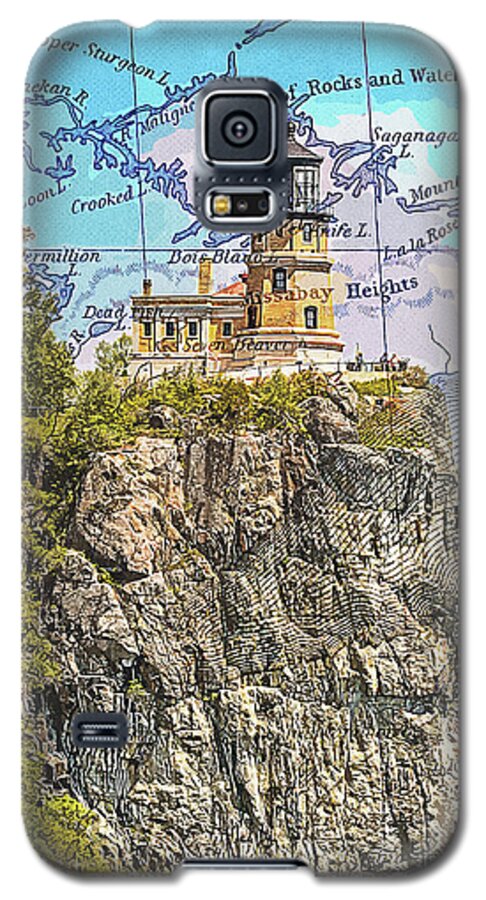 Split Rock Lighthouse And Map - Phone Case