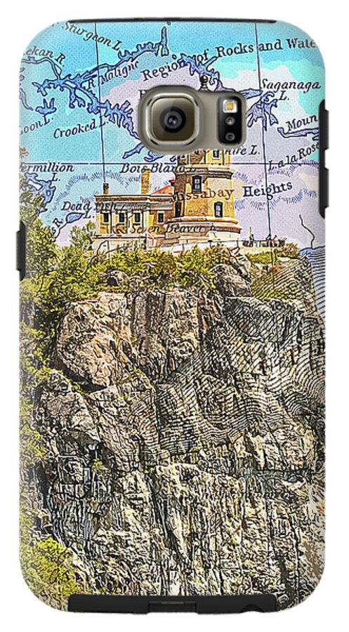 Split Rock Lighthouse And Map - Phone Case