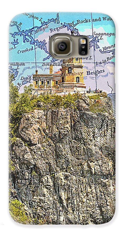 Split Rock Lighthouse And Map - Phone Case