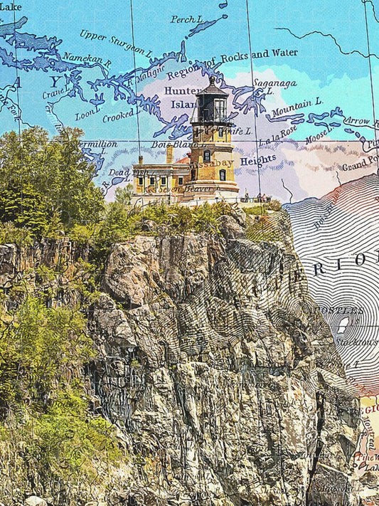 Split Rock Lighthouse And Map - Puzzle