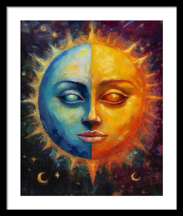 Sun And Moon - Framed Print