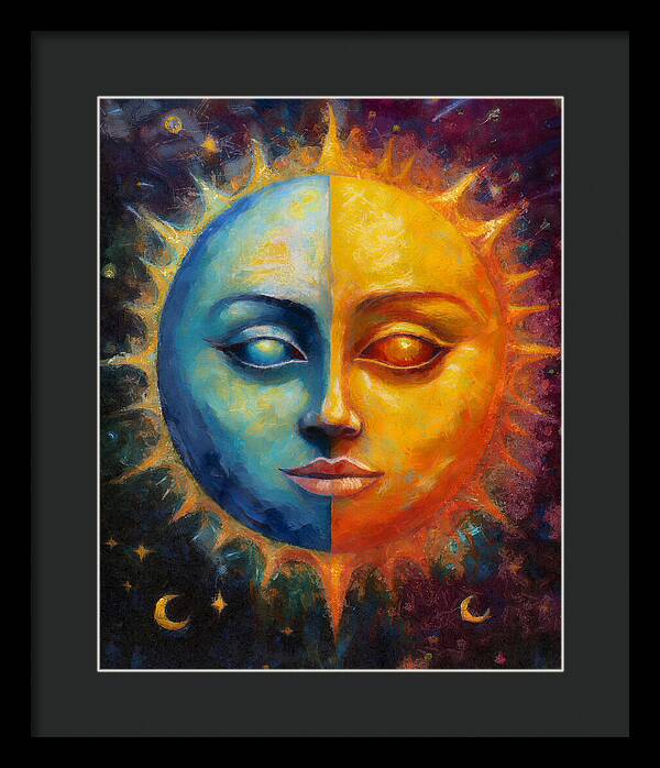 Sun And Moon - Framed Print