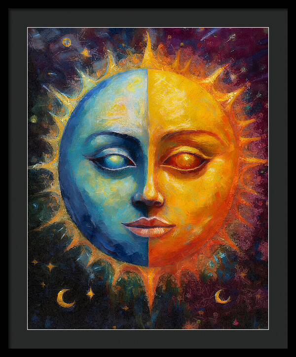 Sun And Moon - Framed Print