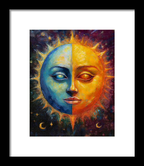 Sun And Moon - Framed Print