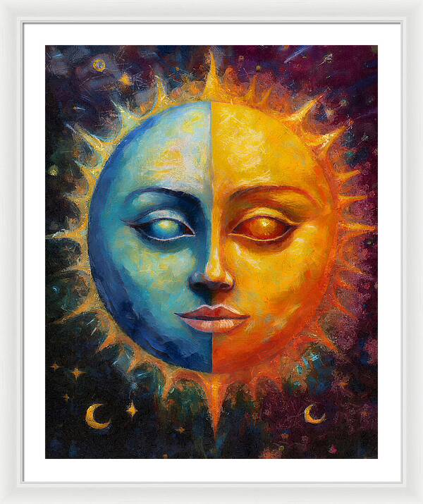 Sun And Moon - Framed Print