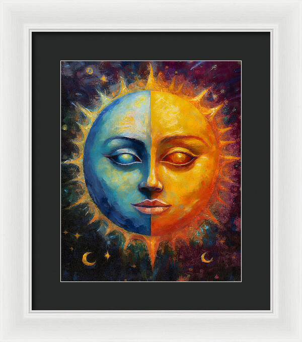 Sun And Moon - Framed Print