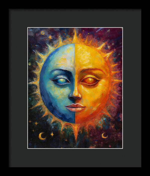 Sun And Moon - Framed Print