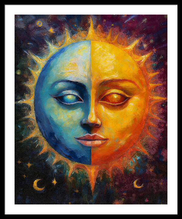 Sun And Moon - Framed Print