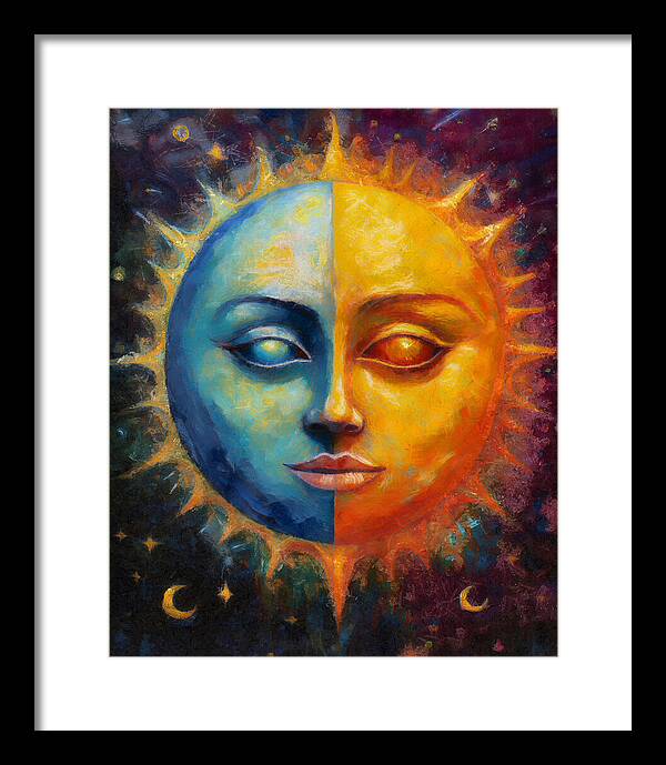 Sun And Moon - Framed Print