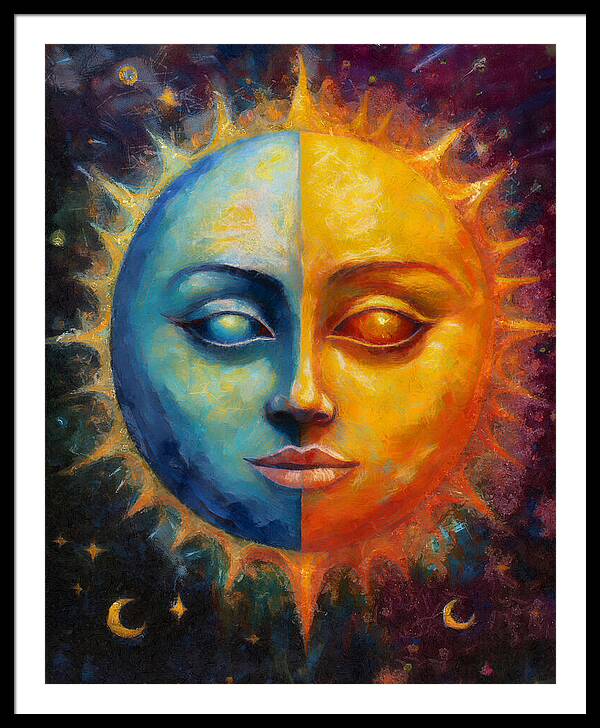 Sun And Moon - Framed Print