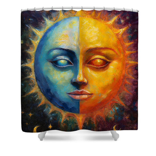 Sun And Moon - Shower Curtain