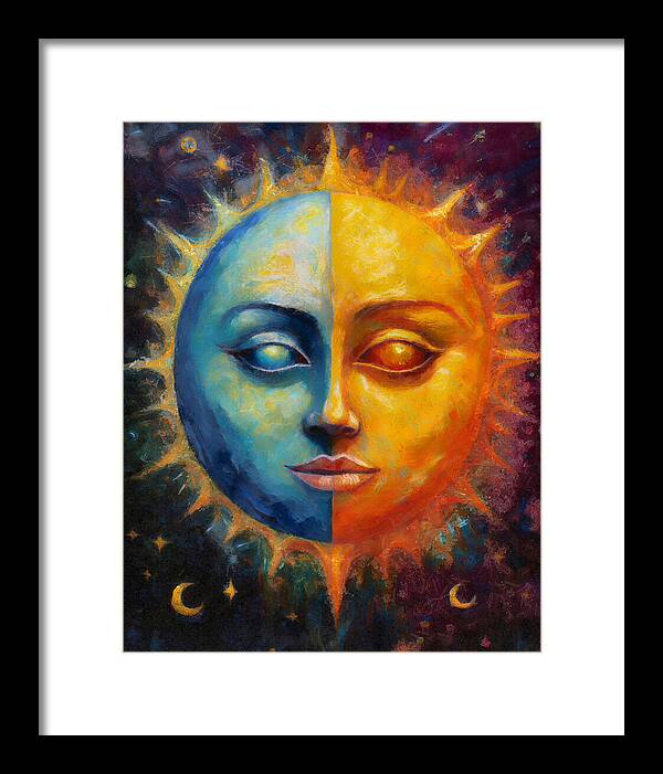 Sun And Moon - Framed Print