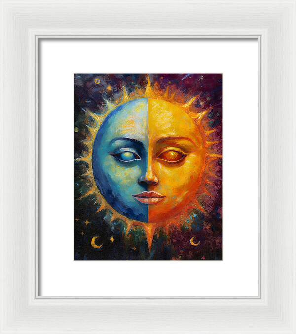 Sun And Moon - Framed Print