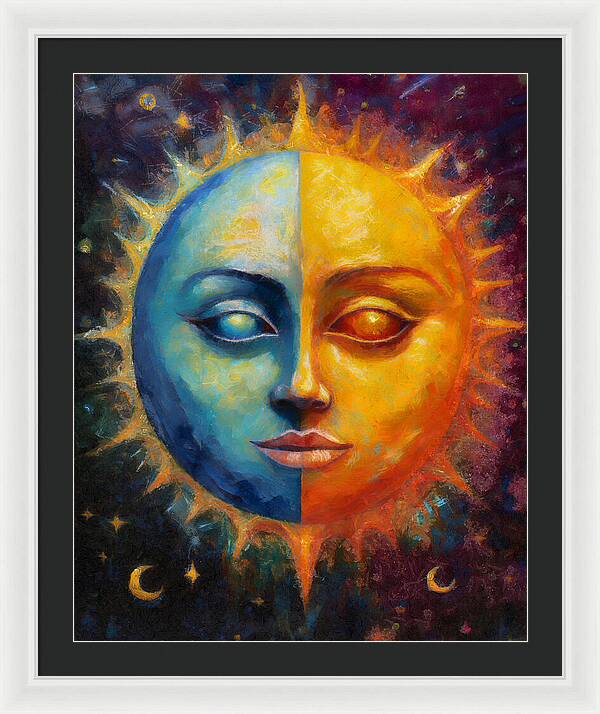 Sun And Moon - Framed Print