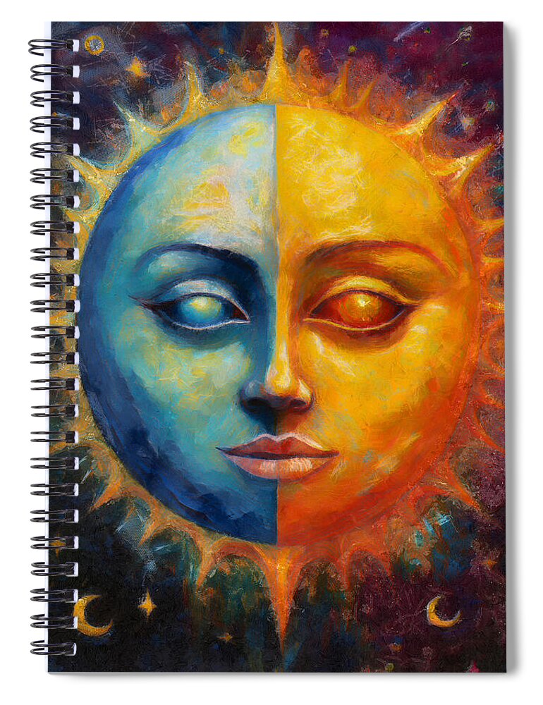 Sun And Moon - Spiral Notebook