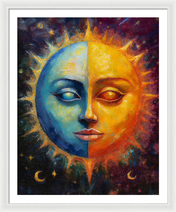 Sun And Moon - Framed Print