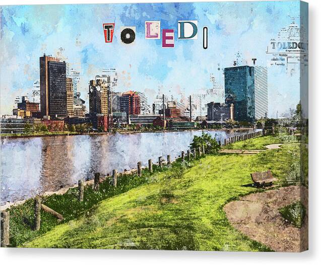 Toledo Ohio Concept Skyline Art - Canvas Print