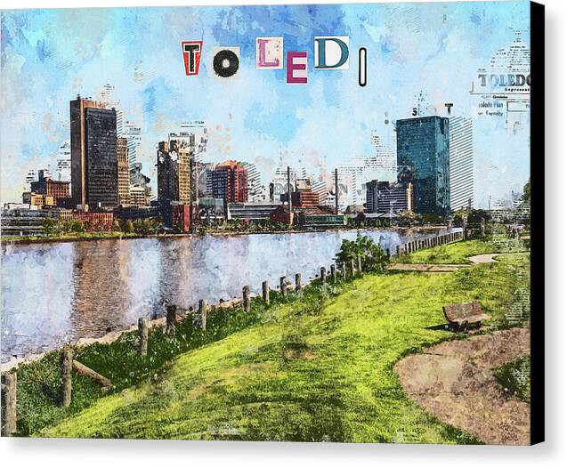 Toledo Ohio Concept Skyline Art - Canvas Print