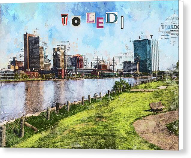 Toledo Ohio Concept Skyline Art - Canvas Print