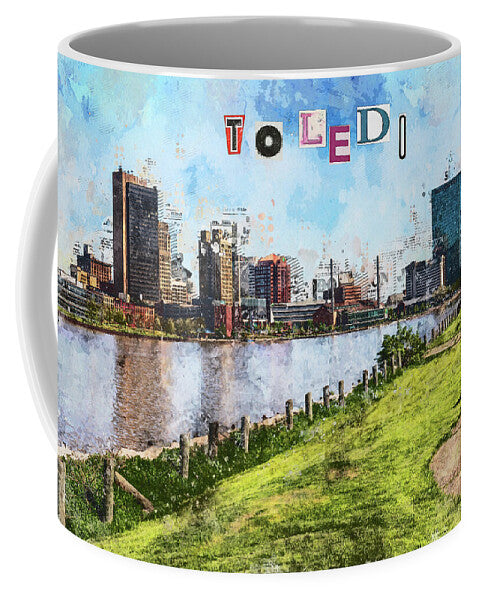 Toledo Ohio Concept Skyline Art - Mug