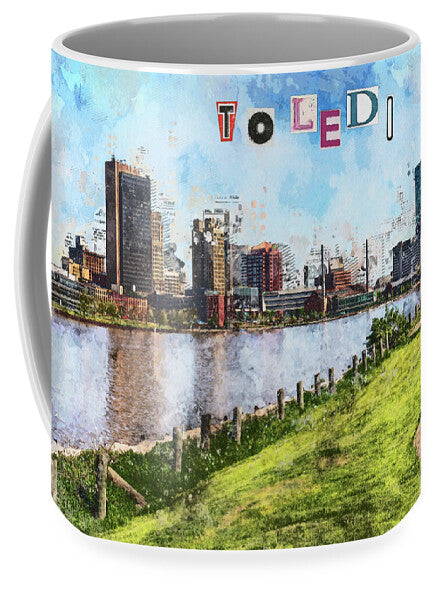 Toledo Ohio Concept Skyline Art - Mug