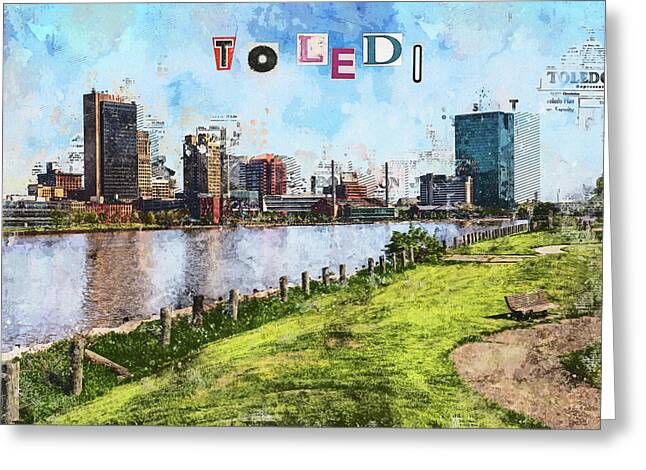 Toledo Ohio Concept Skyline Art - Greeting Card