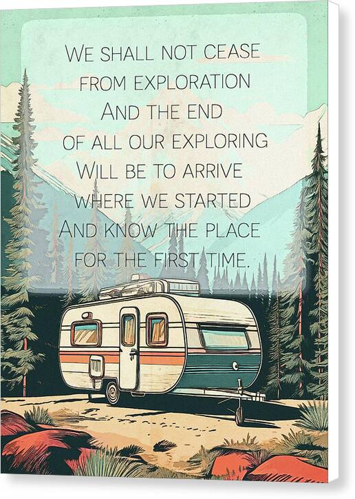 Travel RV Quote TS Eliot - Canvas Print