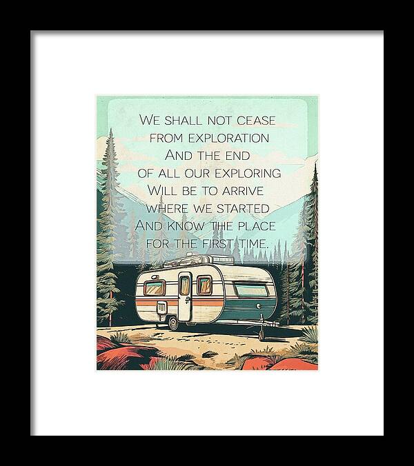 Travel RV Quote TS Eliot - Framed Print