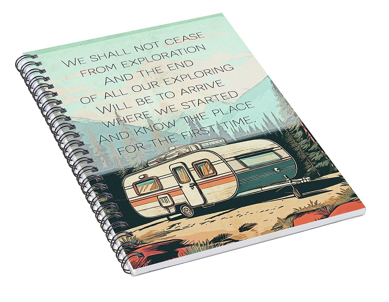 Travel RV Quote TS Eliot - Spiral Notebook