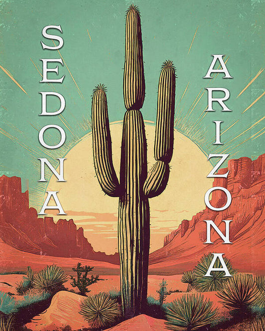 Vintage Sedona Arizona Poster - Art Print