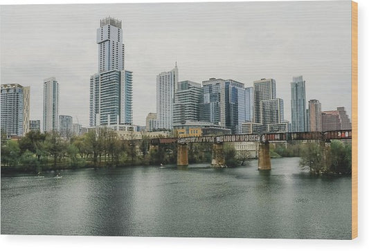 Austin Texas Skyline - Wood Print