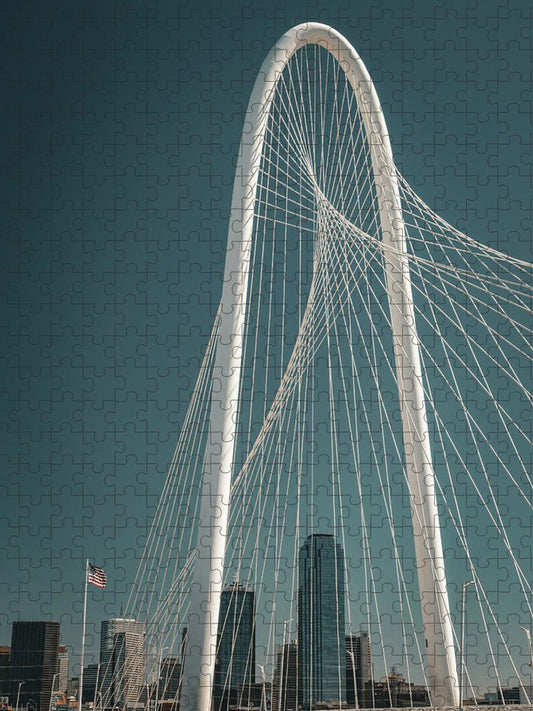 Cinematic Margaret Hunt Hill Bridge Dallas - Puzzle