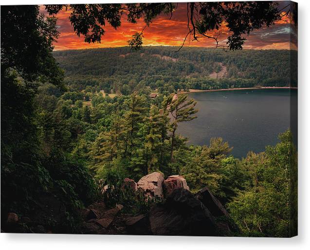 Devils Lake State Park Sunset - Canvas Print