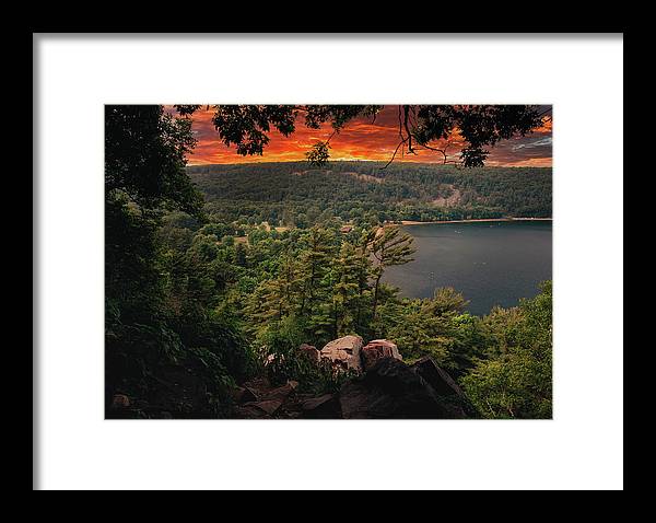 Devils Lake State Park Sunset - Framed Print