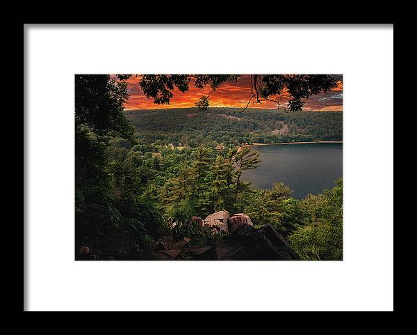 Devils Lake State Park Sunset - Framed Print